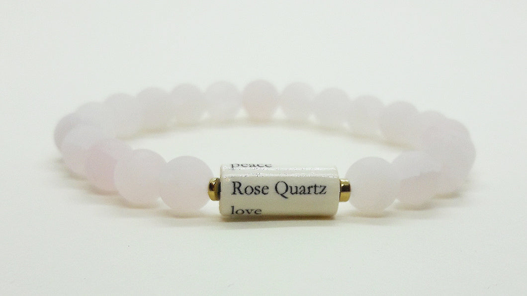 Healing Gemstone Bracelet │ Natural Matte Rose Quartz