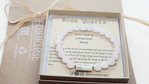 Healing Gemstone Bracelet │ Natural Matte Rose Quartz