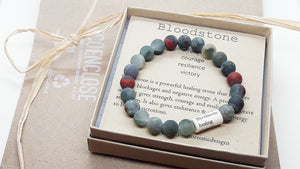 Healing Gemstone Bracelet │ Natural Matte Bloodstone