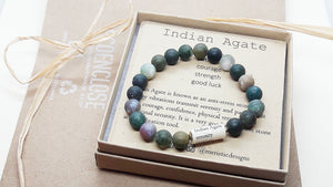 Healing Gemstone Bracelet │ Natural Matte Indian Agate