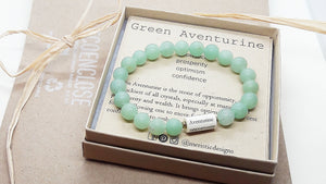 Healing Gemstone Bracelet │ Natural Matte Green Aventurine